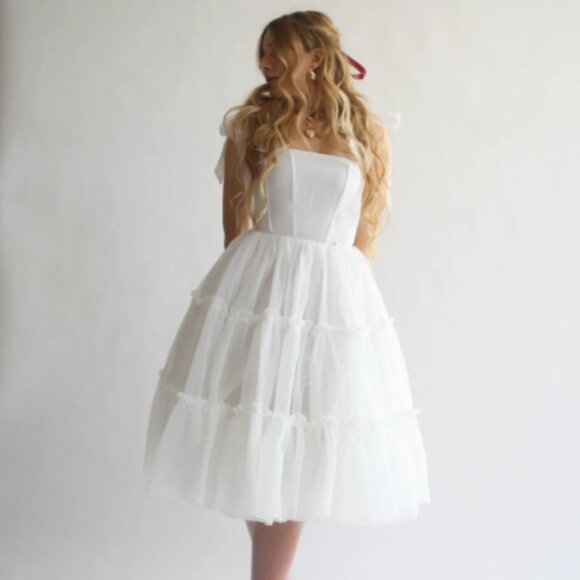 Wild Rose and Sparrow Siena Dress in Seaglass White - Picture 1 of 1